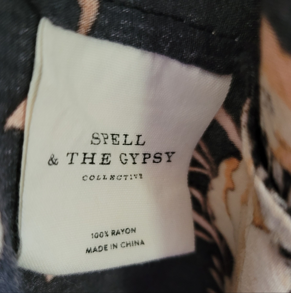 Spell & The Gypsy x Free People Jane Maxi Robe Kimono OS Bird Print Floral - Picture 9 of 12